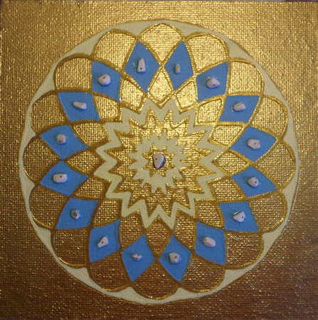 Mandala na obľúbenosť, finančný dostatok, celkový pocit pohody, sebaprijatie a prijatie iných takých, akými sú ❤ 20x20 cm