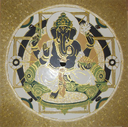 Mandala na rozpustenie prekážok, brániacich človeku v pokoji vykonávať jeho životné poslanie 30x30 cm